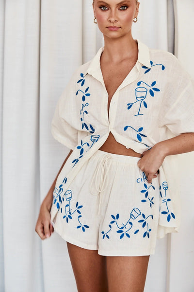 Conjunto Casual de Camisa Corta con Bordado 3D y Textura - Image 74