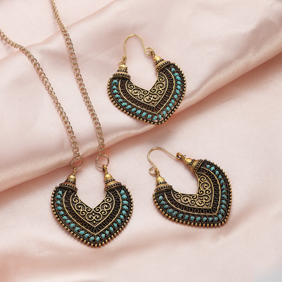 Conjunto de Aretes y Collar de Cuerda Trenzada Multicolor - Image 12
