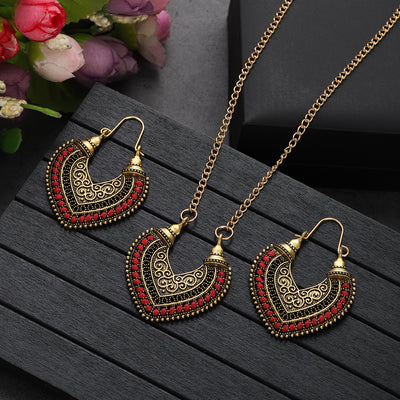 Conjunto de Aretes y Collar de Cuerda Trenzada Multicolor - Image 16