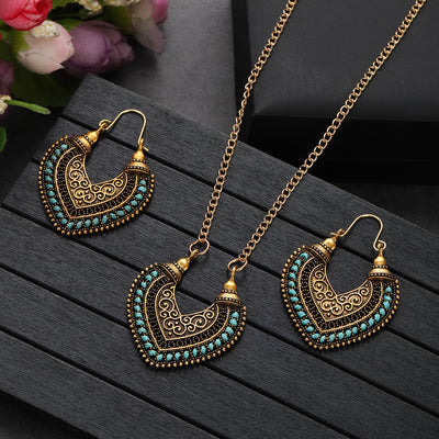 Conjunto de Aretes y Collar de Cuerda Trenzada Multicolor - Image 17