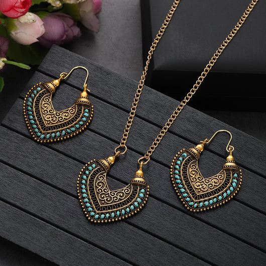 Conjunto de Aretes y Collar de Cuerda Trenzada Multicolor - Image 17