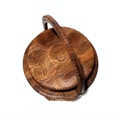 Canasta Decorativa de Madera Tallada Pakistaní - Souvenir Artesanal - Image 20