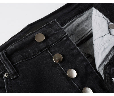 Jeans Vintage Desgastado con Parches y Roturas - Image 11