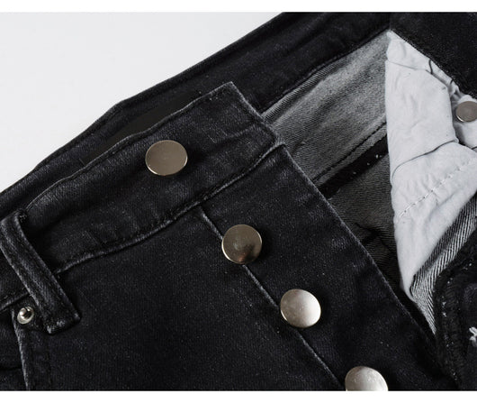 Jeans Vintage Desgastado con Parches y Roturas - Image 11