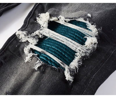 Jeans Vintage Desgastado con Parches y Roturas - Image 12