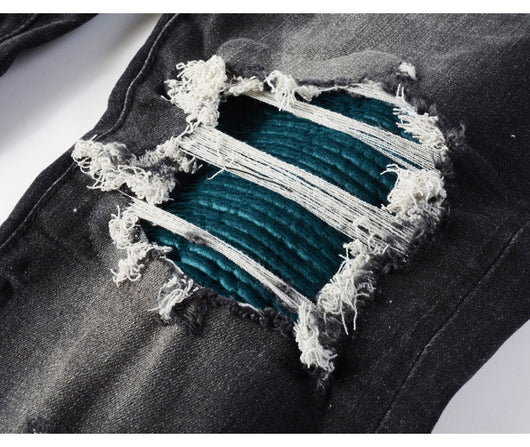 Jeans Vintage Desgastado con Parches y Roturas - Image 12