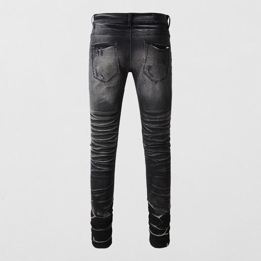Jeans Vintage Desgastado con Parches y Roturas - Image 13
