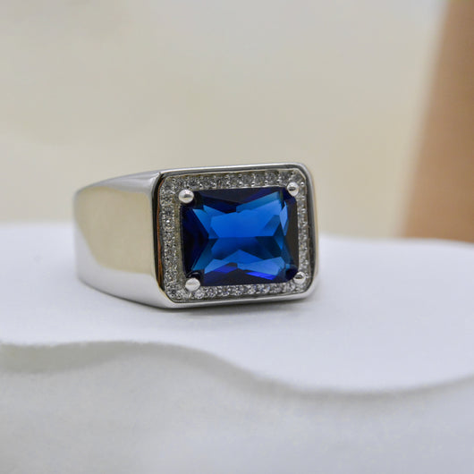 Anillo de Plata Esterlina 925 con Gema Azul - Elegancia Versátil para Mujer - Image 20
