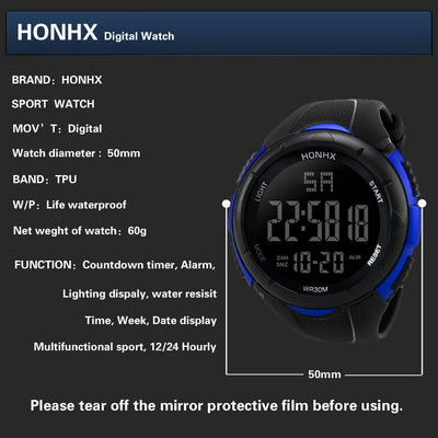 Reloj Deportivo Digital Negro Pantalla Grande con Tecnología Electrónica - Image 20