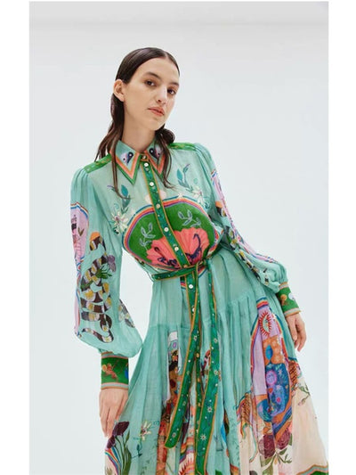 Vestido Largo Elegante Personalizado con Cuello Camisero - Image 10