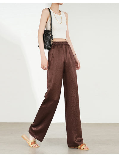 Pantalones Rectos de Triacetato con Pliegues para Primavera - Image 11