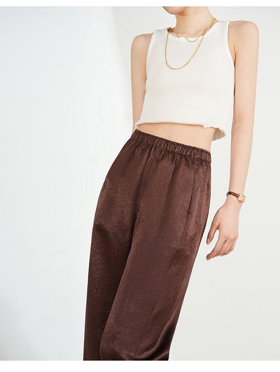 Pantalones Rectos de Triacetato con Pliegues para Primavera - Image 16