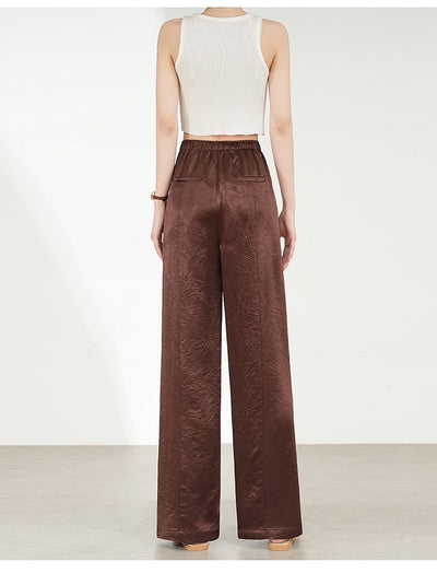 Pantalones Rectos de Triacetato con Pliegues para Primavera - Image 18
