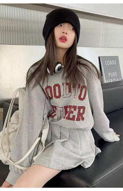 Conjunto Preppy para Niña: Suéter Manga Larga con Letras y Falda Plisada - Image 15