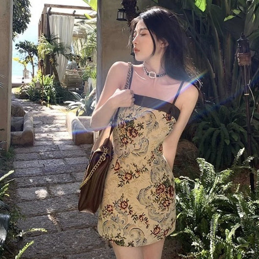 Vestido Retro Otoñal con Estampado Floral y Tirantes para Mujer - Image 15