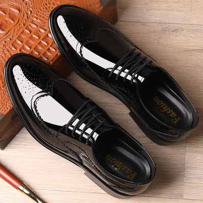 Zapatos de Cuero Charol para Hombre - Brogues Elegantes Brillantes - Image 4