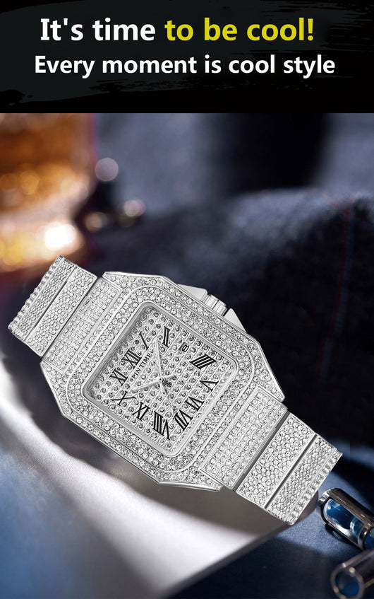 Reloj Cuadrado de Cuarzo para Hombre con Diamantes PINTIME - Image 14