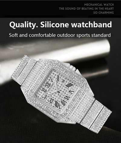 Reloj Cuadrado de Cuarzo para Hombre con Diamantes PINTIME - Image 15