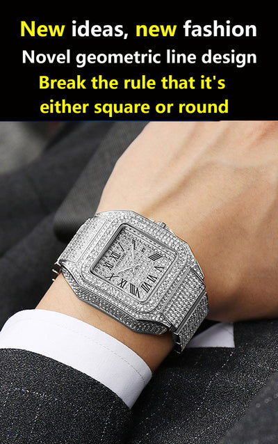 Reloj Cuadrado de Cuarzo para Hombre con Diamantes PINTIME - Image 16