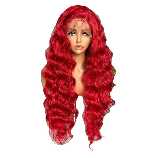 Peluca de Encaje Ondas Grandes Voluminosas Rojo Intenso - Image 15