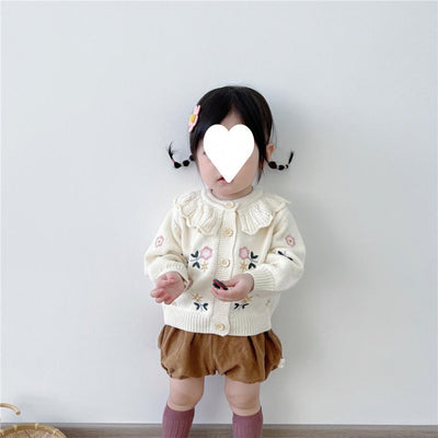 Cardigan Infantil de Punto con Cuello Bordado de Loto - Abrigo Cálido de Manga Larga - Image 28