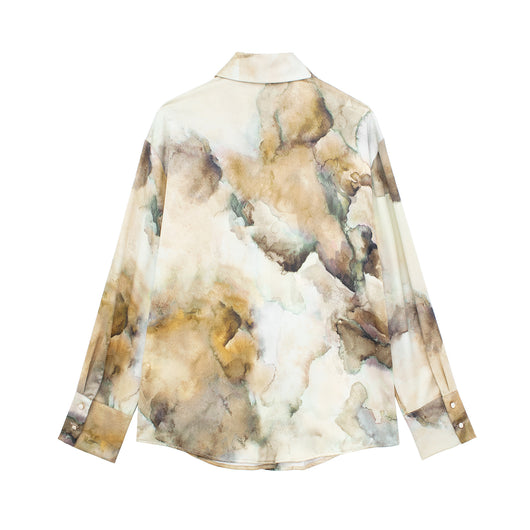 Conjunto Tie-Dye en Satén de Seda: Blusa y Falda - Image 15