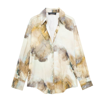 Conjunto Tie-Dye en Satén de Seda: Blusa y Falda - Image 22
