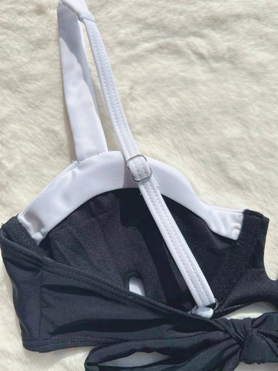Bikini de Cintura Baja con Detalles de Costura y Abertura Lateral - Image 15