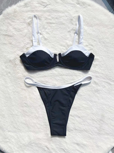 Bikini de Cintura Baja con Detalles de Costura y Abertura Lateral - Image 20