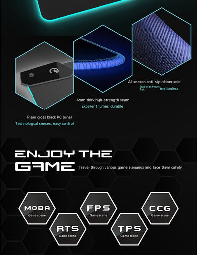 Tapete Gaming Luminoso Impermeable con Interfaz USB para Ratón - Image 15