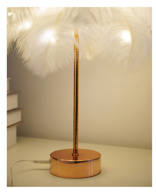 Lámpara de Escritorio Nórdica con Plumas - Luz Decorativa Moderna para Dormitorio - Image 31