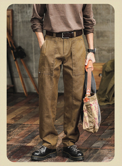 Pantalones Cargo Holgados Verde Militar Estilo Retro para Hombre - Image 11