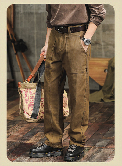 Pantalones Cargo Holgados Verde Militar Estilo Retro para Hombre - Image 15