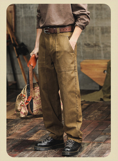 Pantalones Cargo Holgados Verde Militar Estilo Retro para Hombre - Image 17