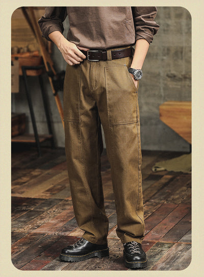 Pantalones Cargo Holgados Verde Militar Estilo Retro para Hombre - Image 19