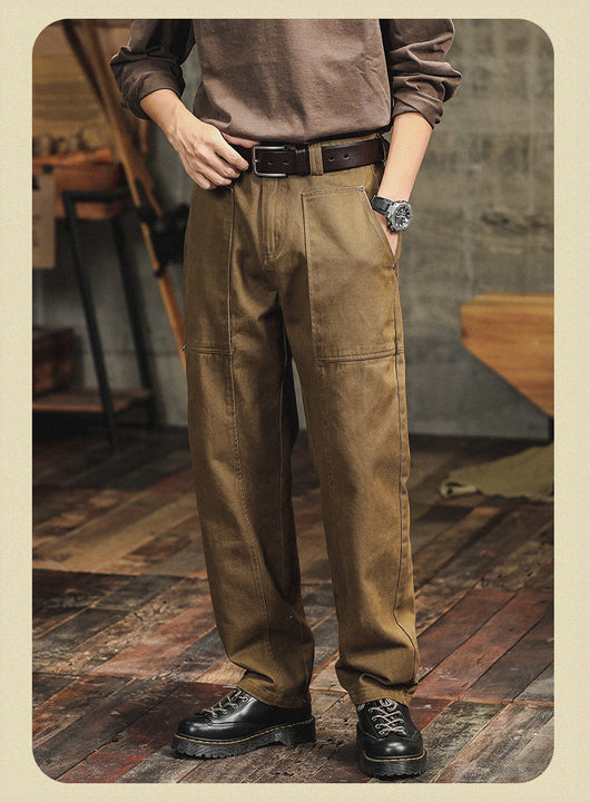 Pantalones Cargo Holgados Verde Militar Estilo Retro para Hombre - Image 19