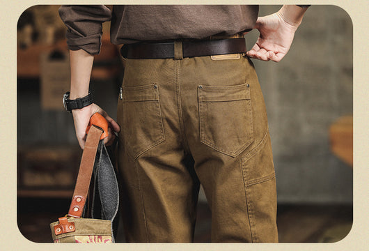 Pantalones Cargo Holgados Verde Militar Estilo Retro para Hombre - Image 23