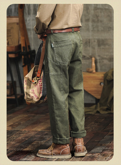 Pantalones Cargo Holgados Verde Militar Estilo Retro para Hombre - Image 27