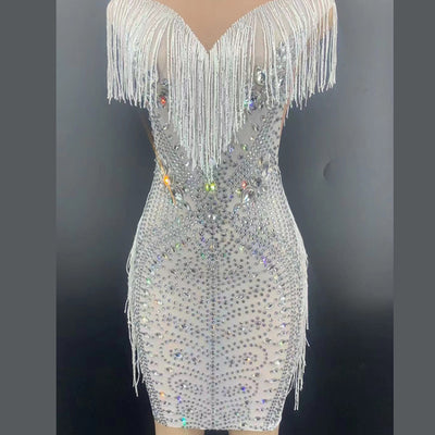 Vestido Colgante Diosa del Viento con Borlas y Pedrería de Lujo - Image 8