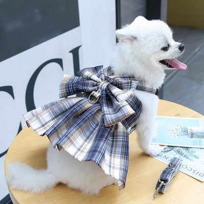 Arnés para Mascotas con Falda Escocesa y Cuerda de Mano - Image 26