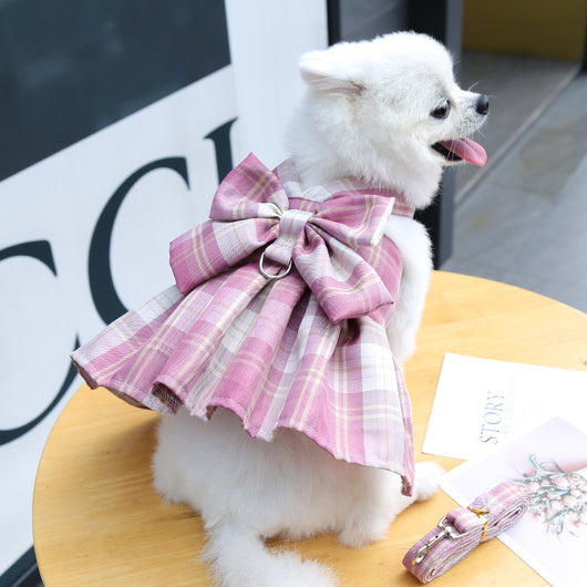 Arnés para Mascotas con Falda Escocesa y Cuerda de Mano - Image 28