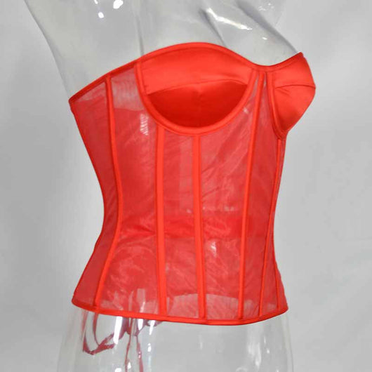 Corpiño Nupcial Transparente con Malla Elegante - Image 26