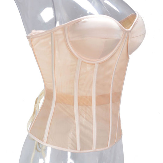 Corpiño Nupcial Transparente con Malla Elegante - Image 33