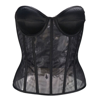 Corpiño Nupcial Transparente con Malla Elegante - Image 34