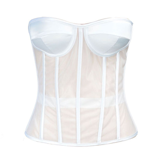 Corpiño Nupcial Transparente con Malla Elegante - Image 35
