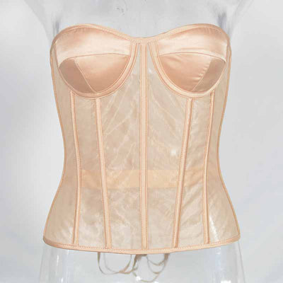 Corpiño Nupcial Transparente con Malla Elegante - Image 40