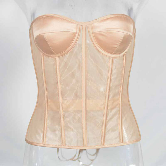 Corpiño Nupcial Transparente con Malla Elegante - Image 40