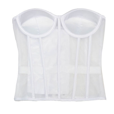 Corpiño Nupcial Transparente con Malla Elegante - Image 46