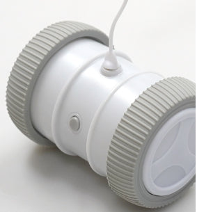 Automatic cat teasing toy with a white roller base and gray wheels, featuring a colorful feather attachment. - Image 15