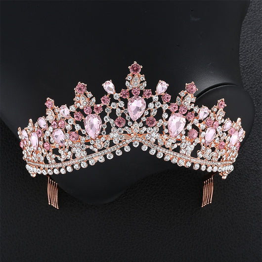 Corona Nupcial Barroca con Cristales Brillantes para Novia Elegante - Image 16